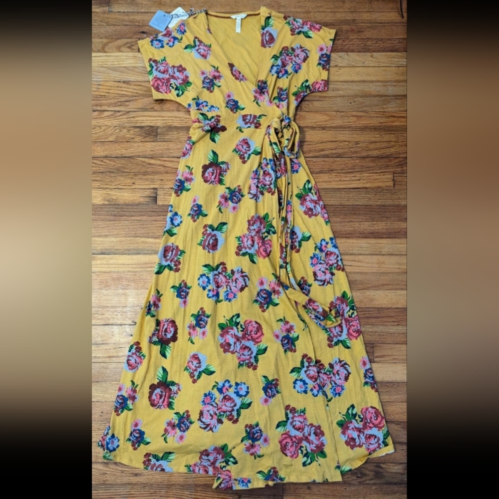 🆕Matilda Jane | Alana Maxi Dress Mustard Yellow Floral Size Medium Womens Dress